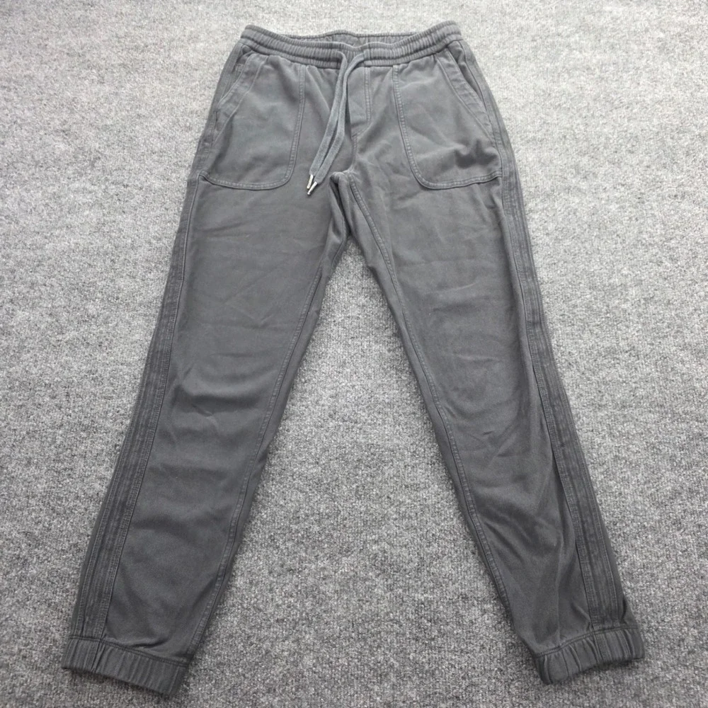 Athleta Joggers Pants Textured Side Stripe Drawstring Pockets XS Gray Womens - Picture 2 of 8